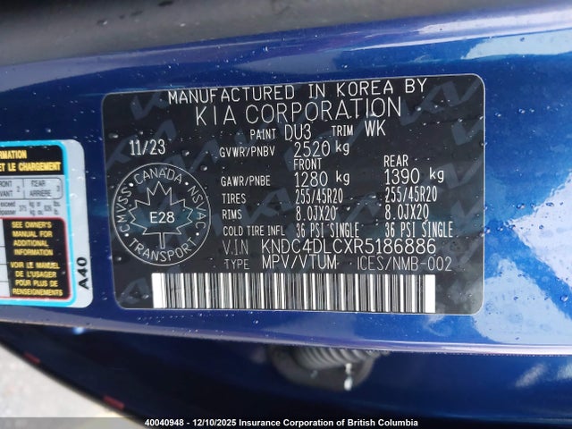 KNDC4DLCXR5186886 KIA EV6