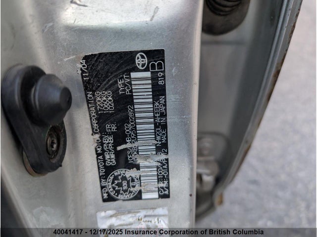 2005 Toyota Prius მანქანა იყიდება აუქციონზე, vin: JTDKB22U957002892, აუქციონის ნომერი: 40041417