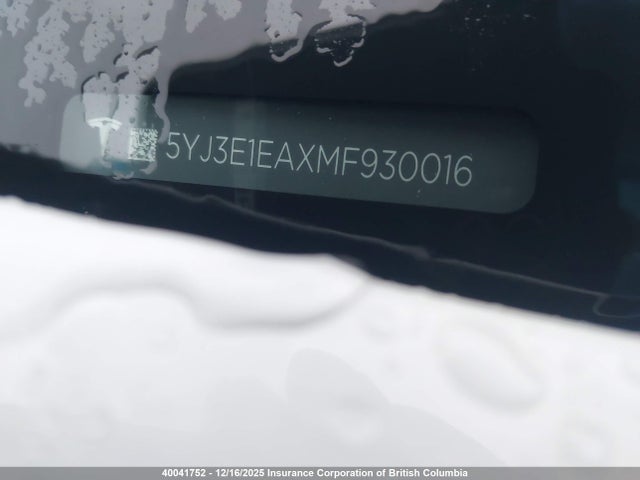 5YJ3E1EAXMF930016 Tesla MODEL 3