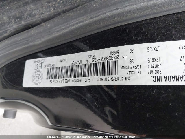 40043913 :رقم المزاد ، 2C4RDGBGXGR321722 vin ، 2016 Dodge Grand Caravan Se مزاد بيع