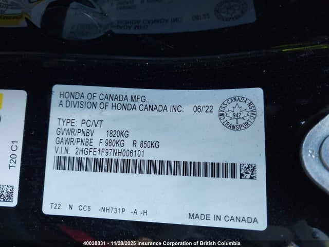 Honda Civic 2022 2HGFE1F97NH006101 Image 30