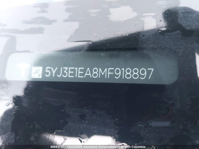 Aukcja sprzedaży 2021 Tesla Model 3, vin: 5YJ3E1EA8MF918897, numer aukcji: 40043737
