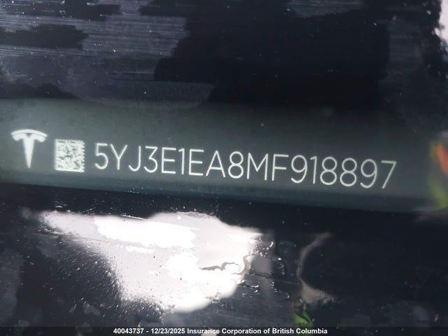 Aukcja sprzedaży 2021 Tesla Model 3, vin: 5YJ3E1EA8MF918897, numer aukcji: 40043737