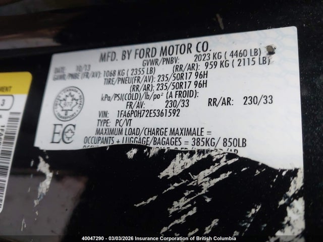 Ford FUSION SE 2014 1FA6P0H72E5361592 Image 9