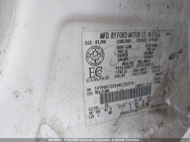 Продаж на аукціоні авто 2004 Ford F150 Supercrew, vin: 1FTPW12524KC33318, номер лоту: 40044825
