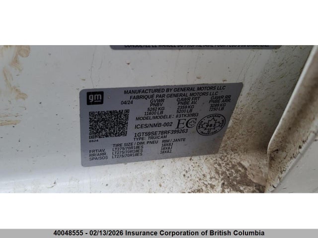 1GT59SE78RF399263 GMC Sierra K3500