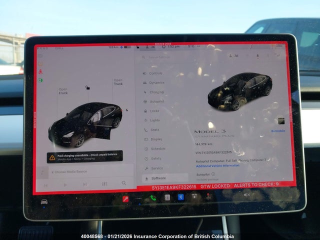 2019 Tesla Model 3 მანქანა იყიდება აუქციონზე, vin: 5YJ3E1EA9KF322615, აუქციონის ნომერი: 40048568