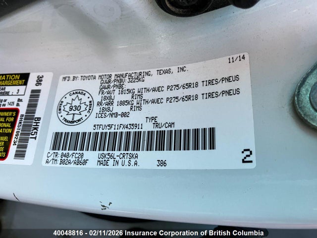 5TFUY5F11FX435911 Toyota Tundra Double Cab Sr/double Cab Sr5