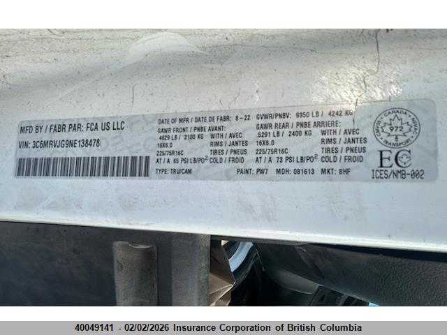 3C6MRVJG9NE138478 RAM Promaster 3500 3500 High