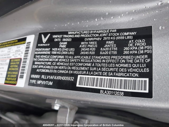 Vinfast Vf 8 Plus 2024 RLLV1AFAXRH005932 Image 9