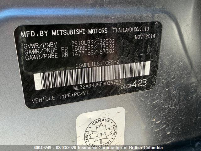 Mitsubishi MIRAGE DE 2015 ML32A3HJ5FH035750 Image 16