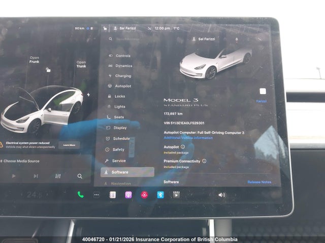 5YJ3E1EA0LF529301 Tesla Model 3 Standard Range Plus
