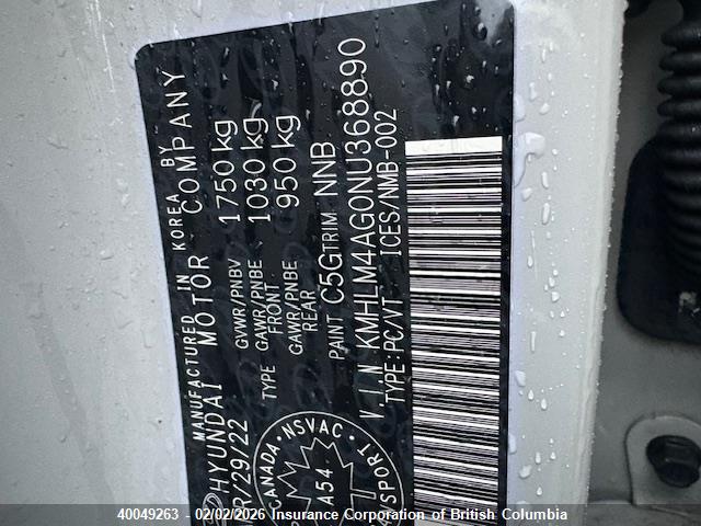 KMHLM4AG0NU368890 Hyundai ELANTRA SEL