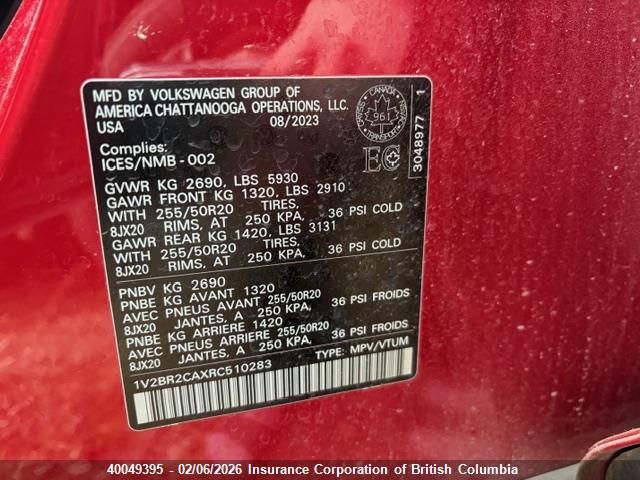 1V2BR2CAXRC510283 Volkswagen Atlas