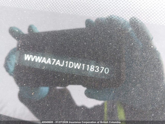 40049600 :رقم المزاد ، WVWAA7AJ1DW118370 vin ، 2013 Volkswagen Golf مزاد بيع