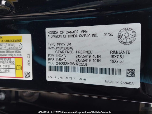 2HKRS6H99SH232268 Honda CR-V