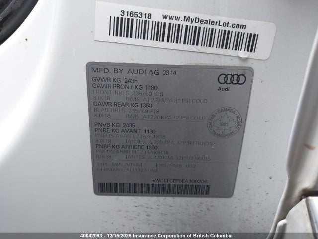 WA1LFCFP8EA109206 Audi Q5 Premium Plus
