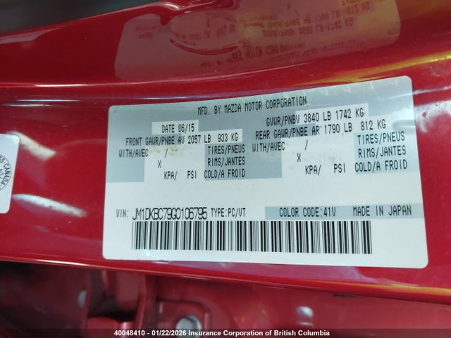JM1DKBC79G0106795 Mazda Cx-3 Touring