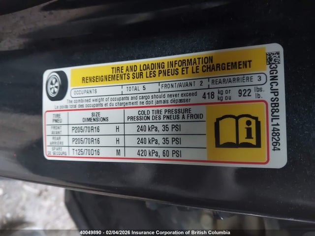 Chevrolet Trax 2018 3GNCJPSB8JL148264 Image 9