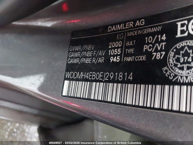 Mercedes-Benz B250 2014 WDDMH4EB0EJ291814 Image 9