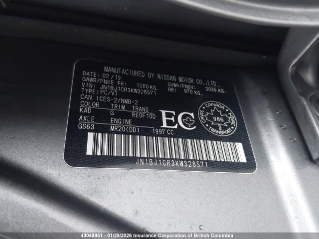 JN1BJ1CR3KW328571 Nissan Rogue Sport S/sv/sl