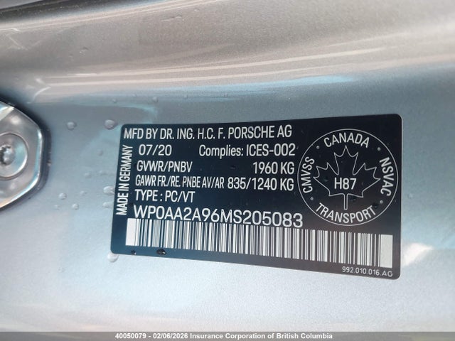 Porsche 911 2021 WP0AA2A96MS205083 Image 9