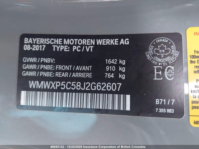 WMWXP5C58J2G62607 Mini Cooper
