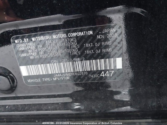 Mitsubishi RVR 2024 JA4AJVAW2RU602870 Image 9