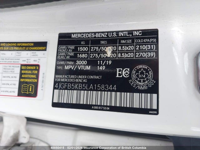 4JGFB5KB5LA158344 Mercedes-Benz Gle 450 4matic