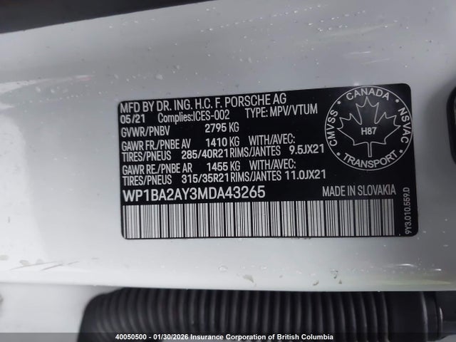 Porsche Cayenne Coupe 2021 WP1BA2AY3MDA43265 Image 9