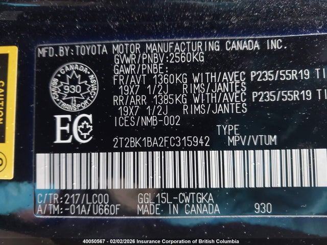 2T2BK1BA2FC315942 Lexus Rx 350/base/f Sport