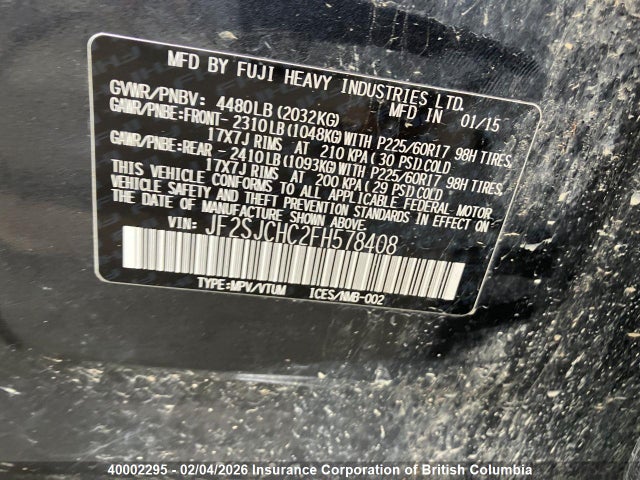 Subaru Forester 2.5i Touring Package 2015 JF2SJCHC2FH578408 Image 5