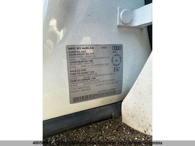 WA1ENAFY3L2090631 Audi Q5