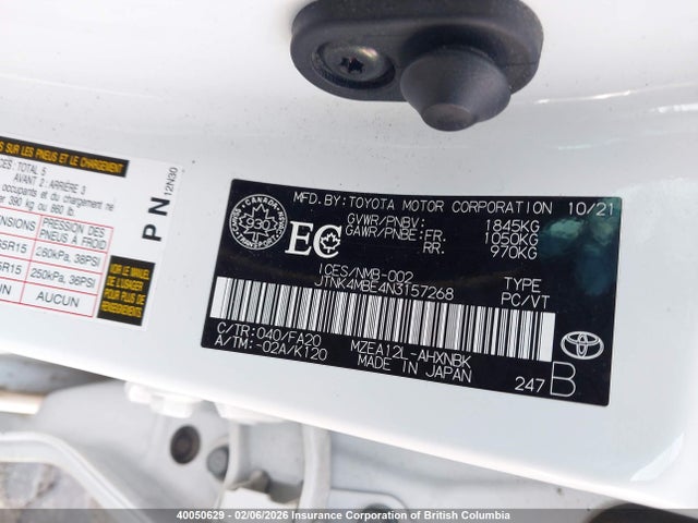 JTNK4MBE4N3157268 Toyota COROLLA SE