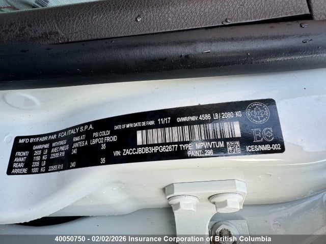 Jeep Renegade Limited 2017 ZACCJBDB3HPG62677 Image 5
