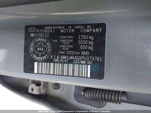 KMHLM4AGXPU373761 Hyundai ELANTRA SEL