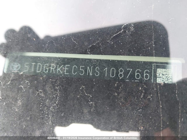 5TDGRKEC5NS108766 Toyota Sienna Le/xle/xse/limited/platinum