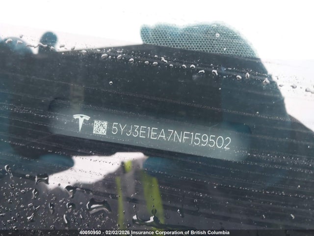 5YJ3E1EA7NF159502 Tesla MODEL 3