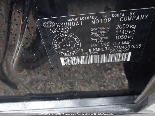 KMHL34JJ3NA037625 Hyundai Sonata Hybrid/sel