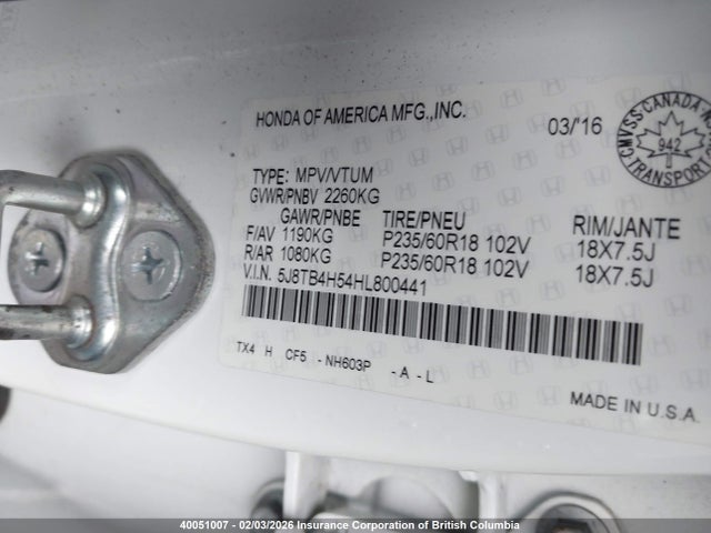 Acura RDX 2017 5J8TB4H54HL800441 Image 9
