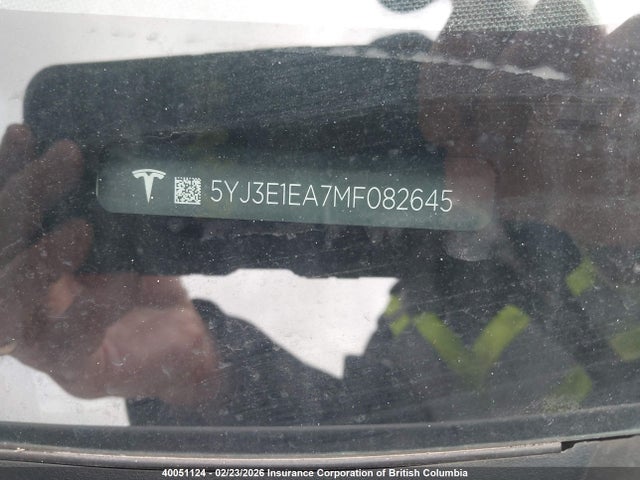 5YJ3E1EA7MF082645 Tesla Model 3 Standard Range/standard Range Plus