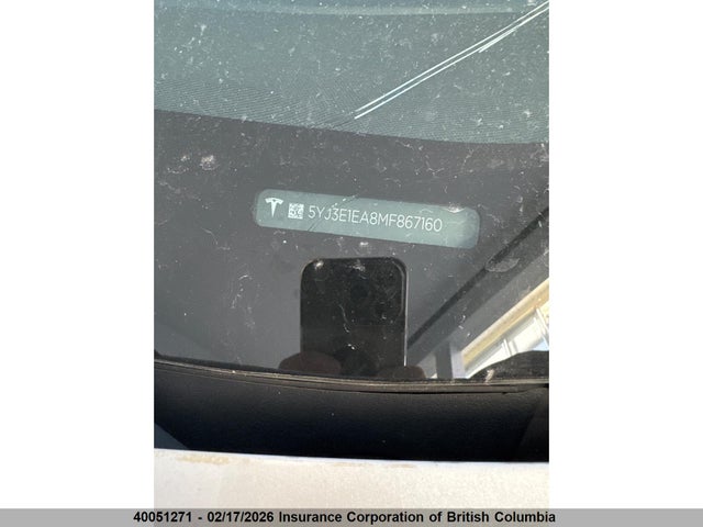 5YJ3E1EA8MF867160 Tesla MODEL 3
