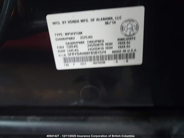 Acura Mdx Advance 2015 5FRYD4H88FB501574 Image 9
