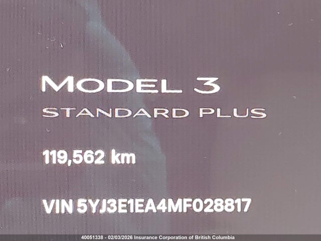 5YJ3E1EA4MF028817 Tesla MODEL 3