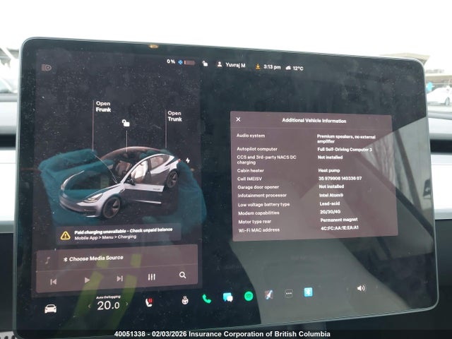 5YJ3E1EA4MF028817 Tesla MODEL 3