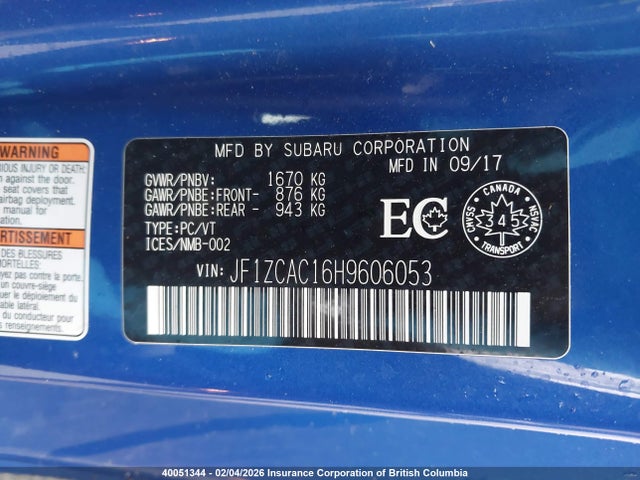 JF1ZCAC16H9606053 Subaru BRZ