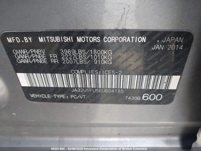 Mitsubishi LANCER DE 2014 JA32U1FU5EU604185 Image 18
