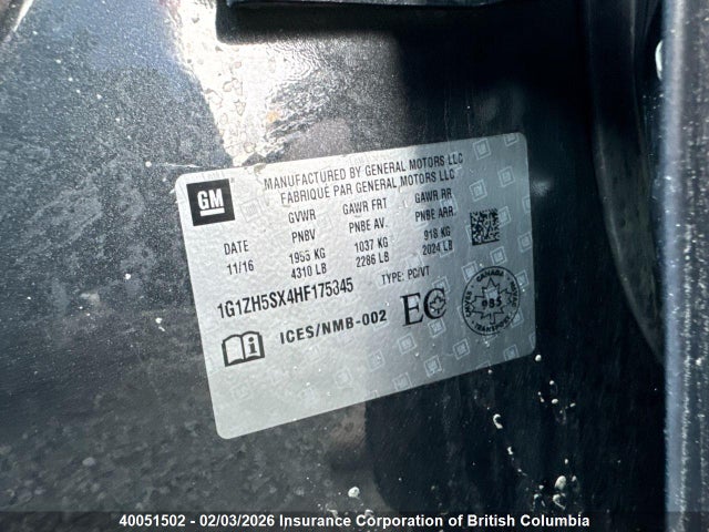 1G1ZH5SX4HF175845 Chevrolet Malibu Premier