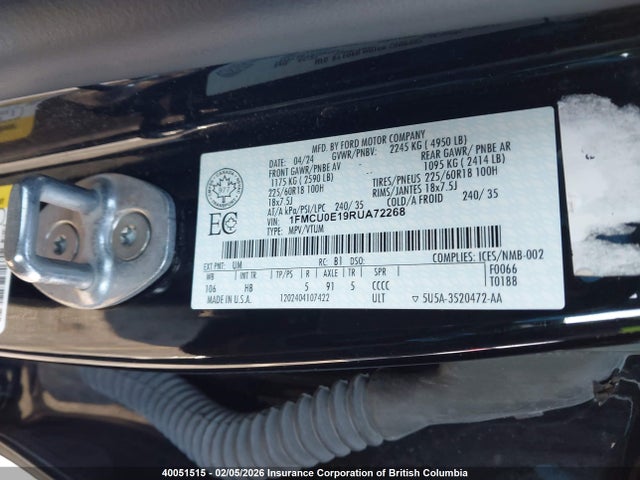Ford Escape 2024 1FMCU0E19RUA72268 Image 9
