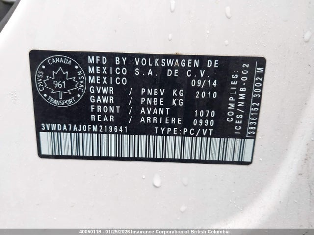3VWDA7AJ0FM219641 Volkswagen JETTA TDI